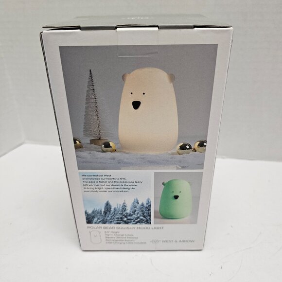 New West & Arrow Color Changing LED Polar Bear Squishy Mood Light Night NIB - Picture 5 of 9